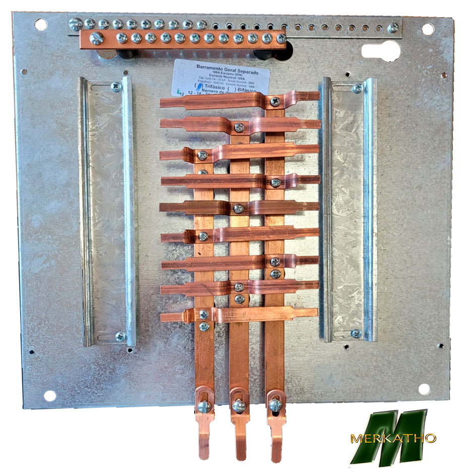 Barramento trifásico 18DIN 100A